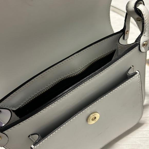 Genuine leather Italian white crossbody - Picture 3 of 5